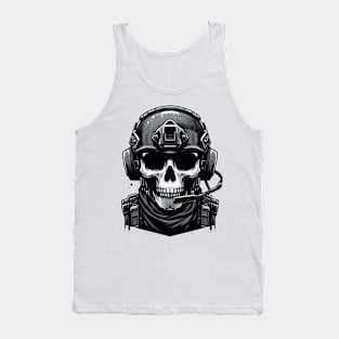 Tactical Skull Dominance Tee: Where Strength Meets Edgy Elegance Tank Top